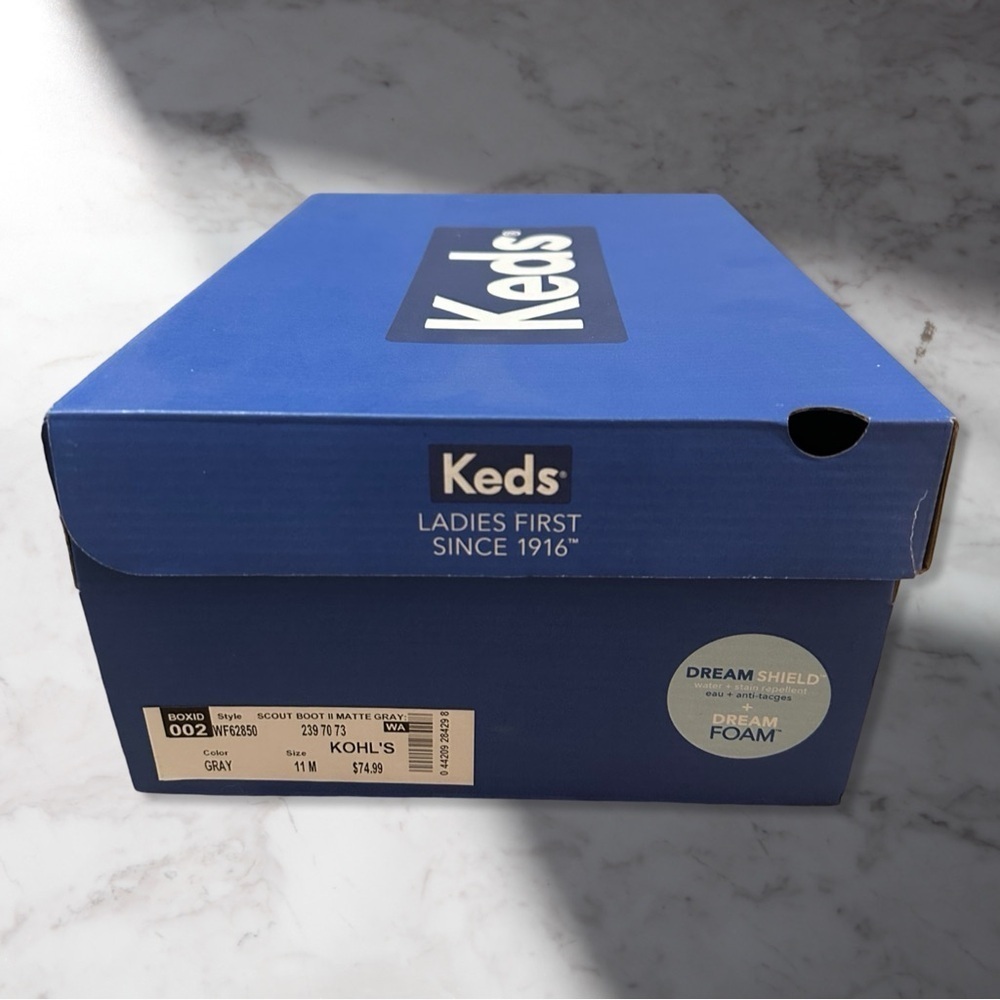 NIB Women’s KEDS Scout Boot II Water Resistant W/ Dream Foam Matte Gray Size 11 - Picture 9 of 12